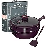 TIBORANG 8 in 1 Multipurpose 11 Inch 5 Quart Heat Indicator Nonstick Deep Frying Pan with Glass Lid,Steamed Grid,PFOA-Free,Dishwasher&Oven Safe,Works with All Stovetops (Midnight Purple)