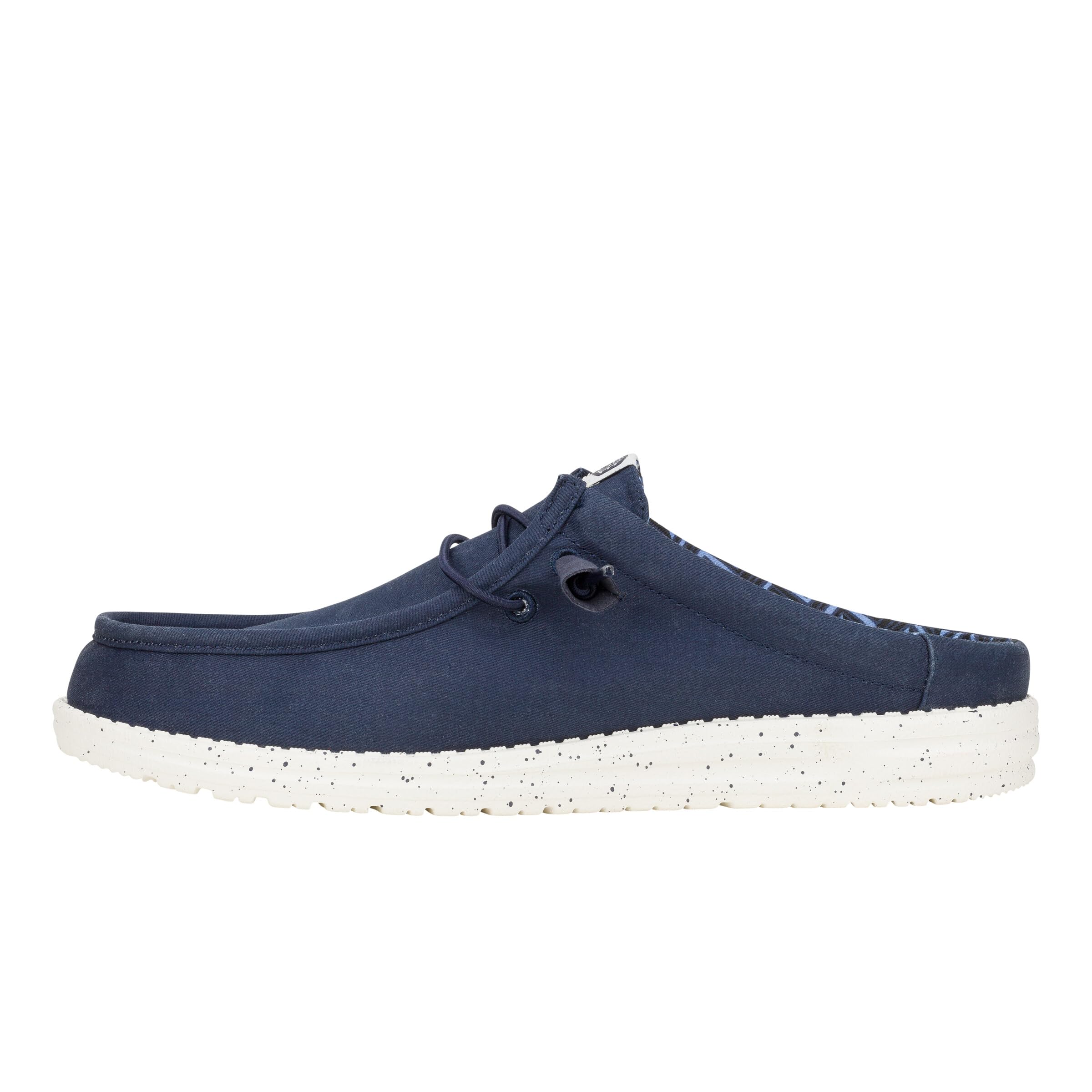 HEYDUDE Wally Slip Stretch Canvas Navy Size 13, Men’s Shoes, Men's Slip-on Loafers, Comfortable & Light-Weight Image