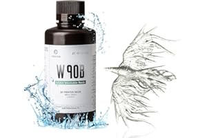 RI RESIONE RESIONE W90B Water Washable 3D Printer Resin Almost Odorless LCD UV-Curing Resin 405nm Standard Photopolymer Resin for DLP MSLA LCD 3D Printing (Transparent, 1000g)