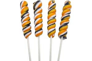 RBBZ PARTY Halloween Twisty Lollipops - 24 Unicorn Suckers Individually Wrapped Bulk - Halloween Candy - Trick or Treat Candy Bags - Candy Buffet - Halloween Party Favors