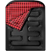 Double Sleeping Bags for Adults, Queen Size 2 Person All Season for Warm & Cold Weather Backcountry Ski Skins | Fits Kids 10-12 - Lightweight & Waterproof Camping Essentials for Hiking, Backpacking