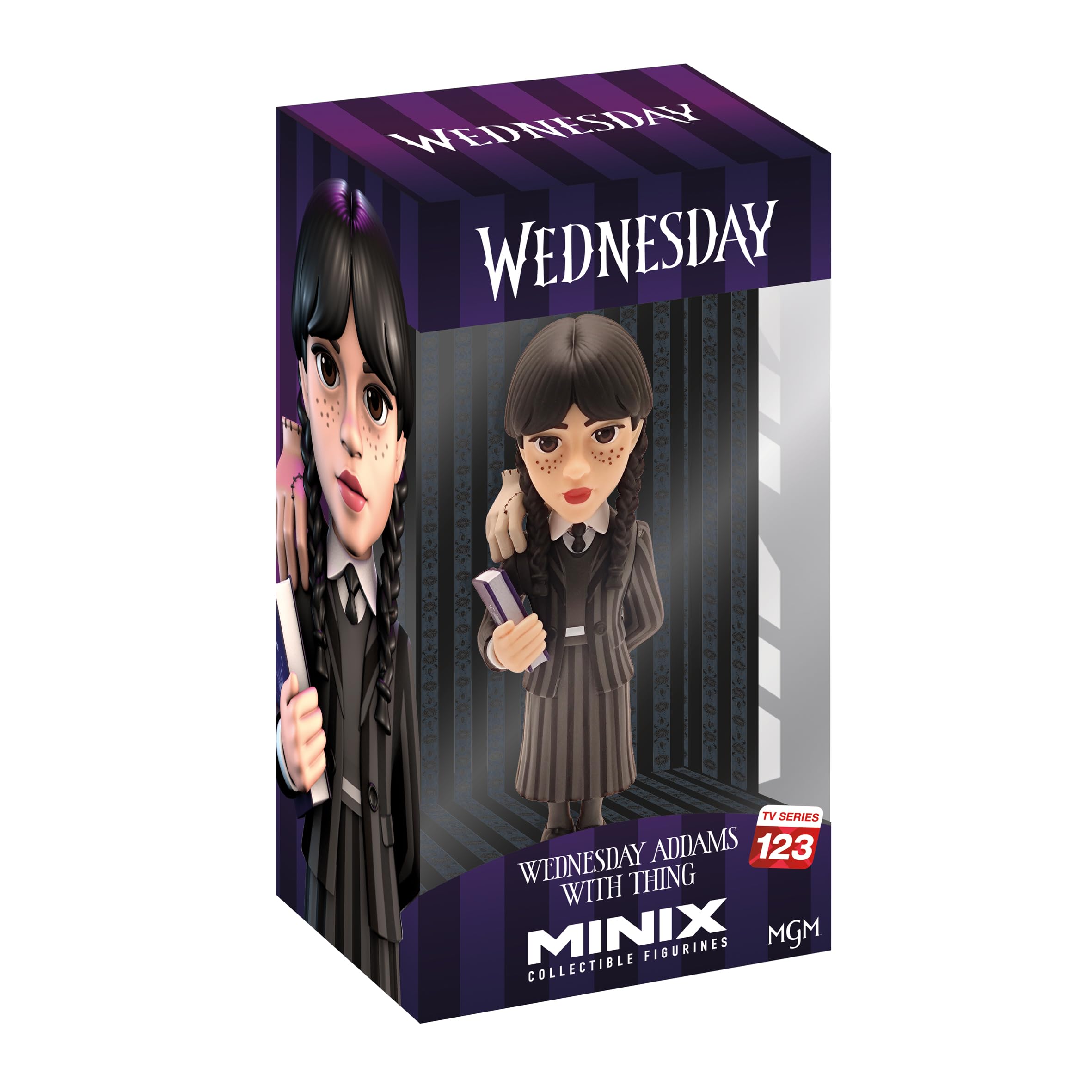 Bandai Minix Wednesday Addams With Thing Model | Collectable Wednesday And Thing Figure From The Wednesday TV Series | Bandai Minix Wednesday Toys Range | Collect Your Favourite Wednesday Figures