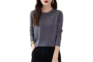 Chanyarn Women's 100% Merino Wool Base Layer Shirt Tops Crewneck Long Sleeve Travel Hiking Tee T Shirt Pullover Sweater