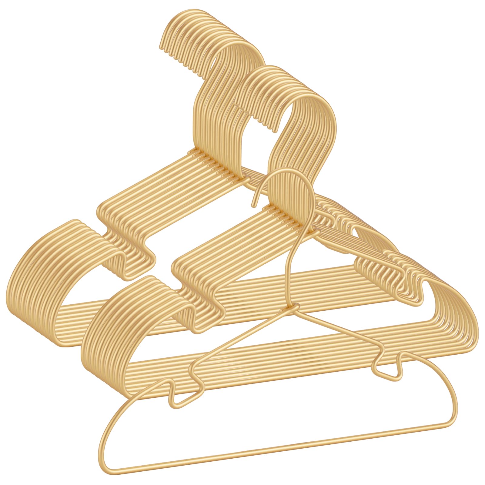 Photo 1 of 20 Pack Gold Aluminum Hangers, 12.6 Inch Children Baby Hanger, Sturdy Metal Children Clothes Hanger for Wardrobe, Space-Saving Toddler Hanger