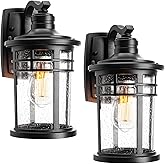 Darkaway Outdoor Porch Lights Wall Mount, Outdoor Light Fixtures Sconces Wall Lighting with Seeded Glass Waterproof Exterior 
