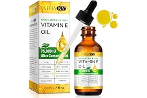 YJDHRPBI Vitamin E Oil,Natural Vitamin E Oil for Skin 75,000 IU, Organic Pure Vitamins E Oils for Skin Face,Body Bath Moisturizing and Winkles,Reduce Fine Lines & Scars 2Fl Oz
