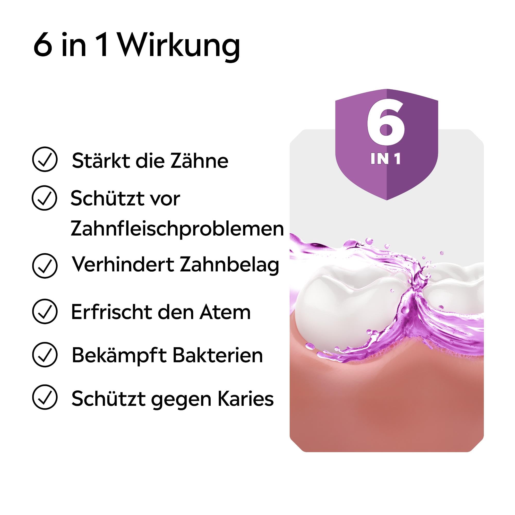 LISTERINE Total Care Zahn-Schutz 6 x 500 ml, schützende Mundspülung gegen Karies mit 6 in 1 Wirkung, antibakterielles Mundwasser schützt vor Zahnfleischproblemen, bis zu 24h frischer Atem 3