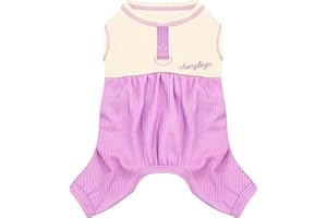 TENGZHI Dog Pajamas Small Dog Shirt Clothes for Girls Boys Cute Puppy Cat Outfits Onesies with Leash Ring Pet Dog Kitten Overalls Jumpsuits for Yorkie Chihuahua Teacup Romper Clothing Apparel