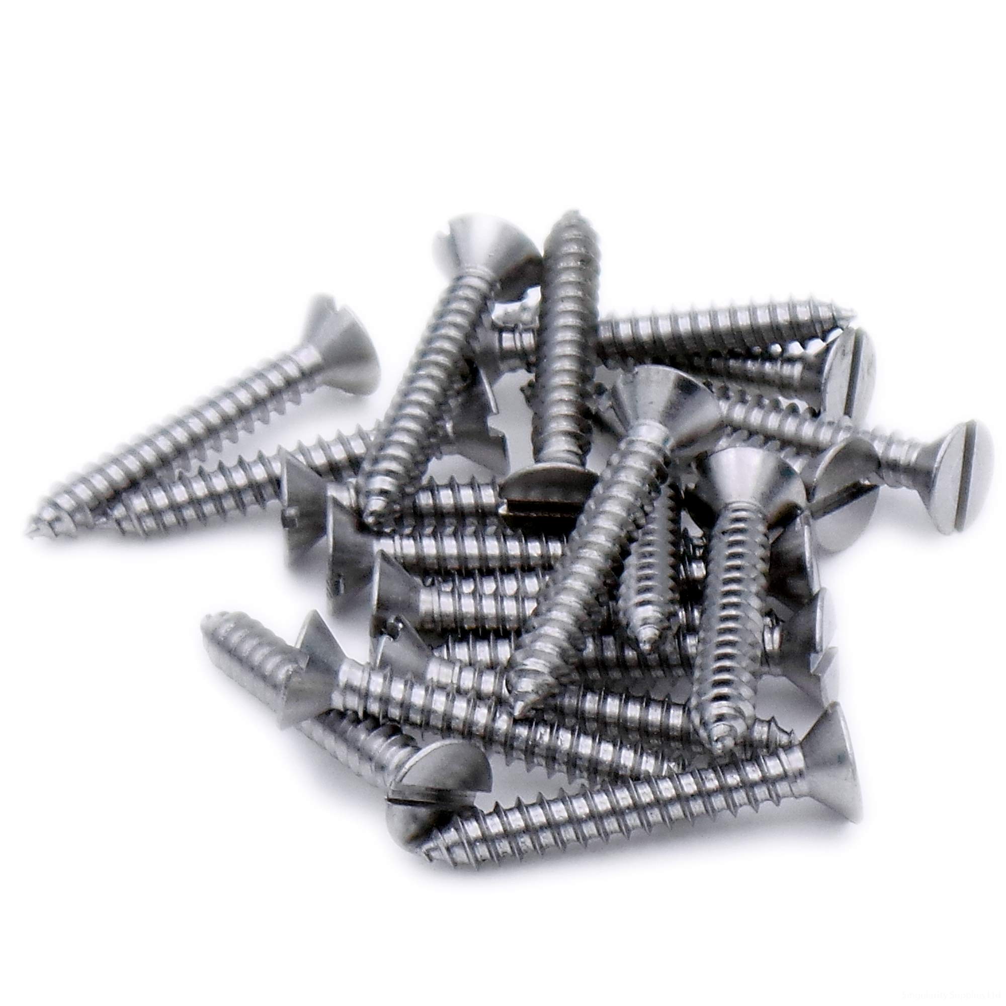 No.4 x 0.75 (2.9mm x 19mm) Slot Countersunk Self-Tapping Screw - Stainless Steel (A2) (Pack of 20)