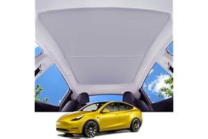 KUODIEOR New Version Tesla Model Y Sunshade Roof【Blocks 99% UV, No Sag Gap! 】Premium Tesla Model Y Accessories 2024 Heat Insulation Keep Cooling Light-Tight Foldable Sunshade for Glass Roof, Model Y 2024-2020