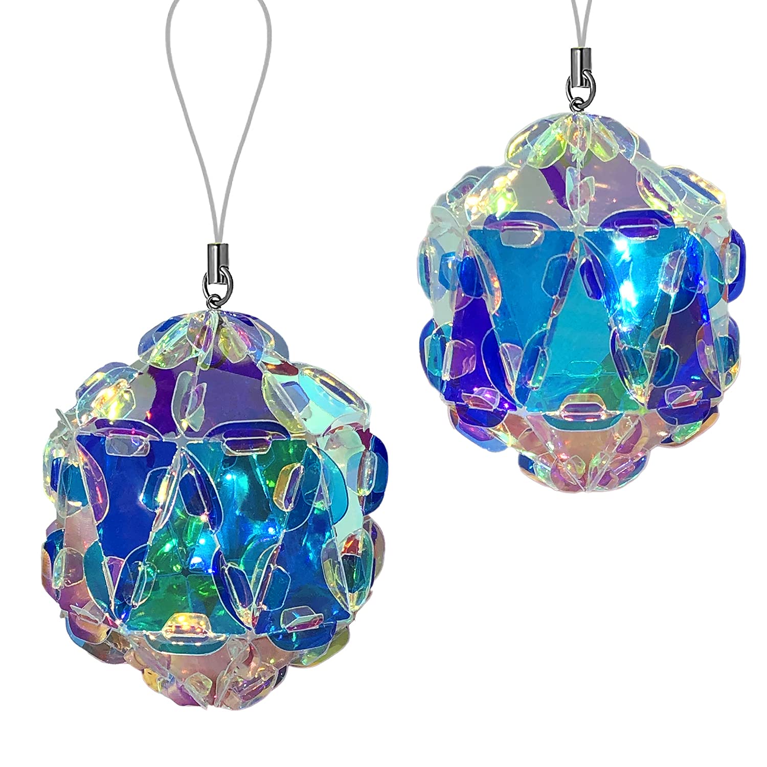 Geometric Puzzle DIY Handmade Glossy Holographic Transparent Hanging Ornaments Creative Art and Craft Supplies for Kids Adults to Make and Decorate