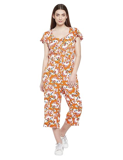 short orange jumpsuit