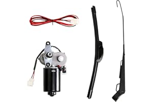 YICROSS Universal 12V Electric UTV Windshield Wiper Motor Kit Fits Polaris Ranger RZR Kawasaki Honda Pioneer Golf Cart, Standard Wiper Motor Kit -110° Sweep Wiper Size: Arm: 13.7inch Blade:15.7inch
