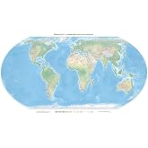 Equal Earth Physical Wall Map Laminated - Greenwich Meridian (0)