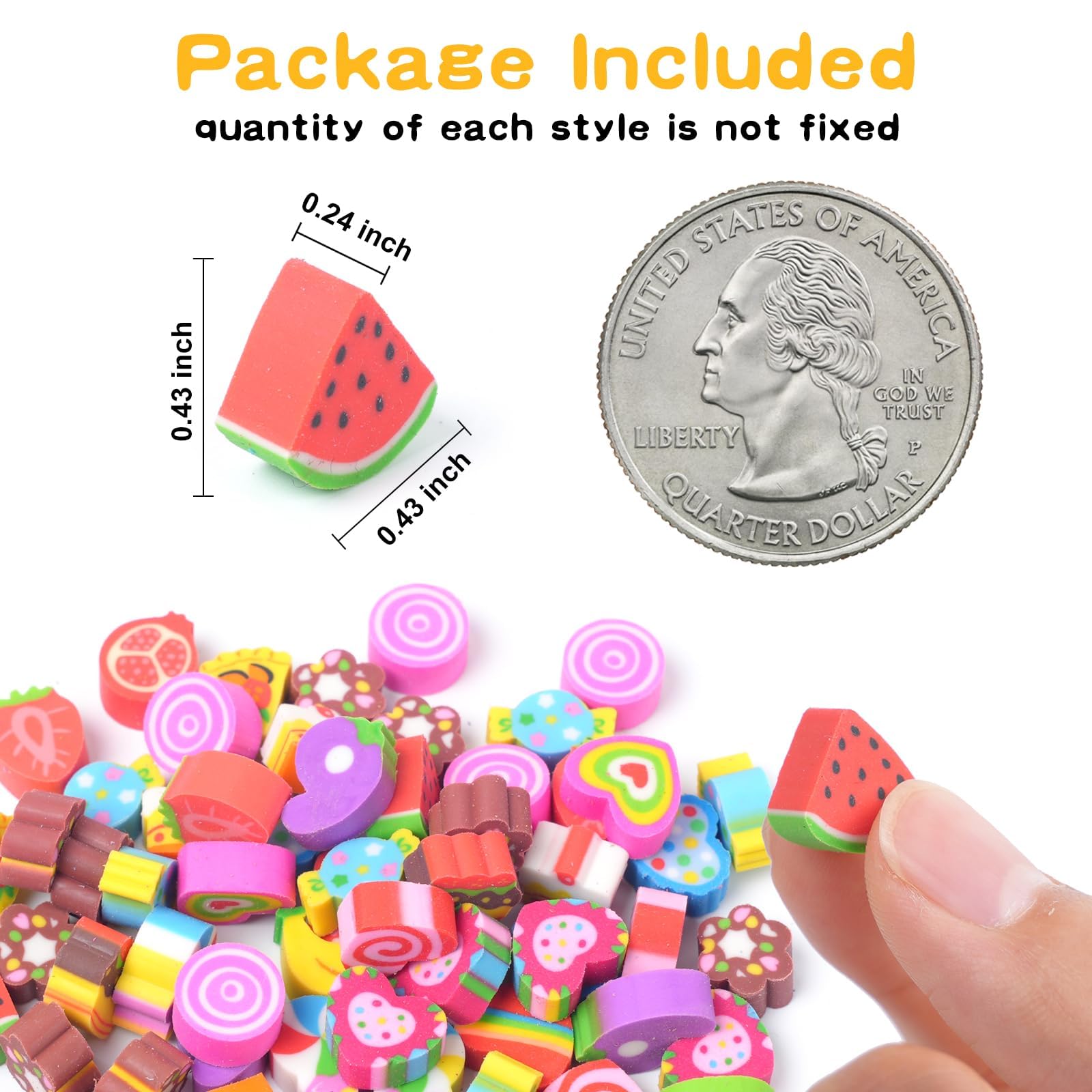 Food Heart Mini Erasers for Kids Bulk Cake Fruit Cute Erasers 170Pcs Desk Pets Classroom Prizes Game Rewards Party Favors Back to School