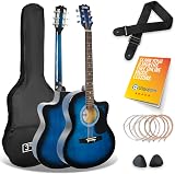 3rd Avenue Full Size 4/4 Cutaway Acoustic Guitar Bundle with Lessons Blue