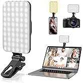 Anautin Selfie Light, 60 LED 2200mAh Rechargeable Clip Fill Video Light (Black)