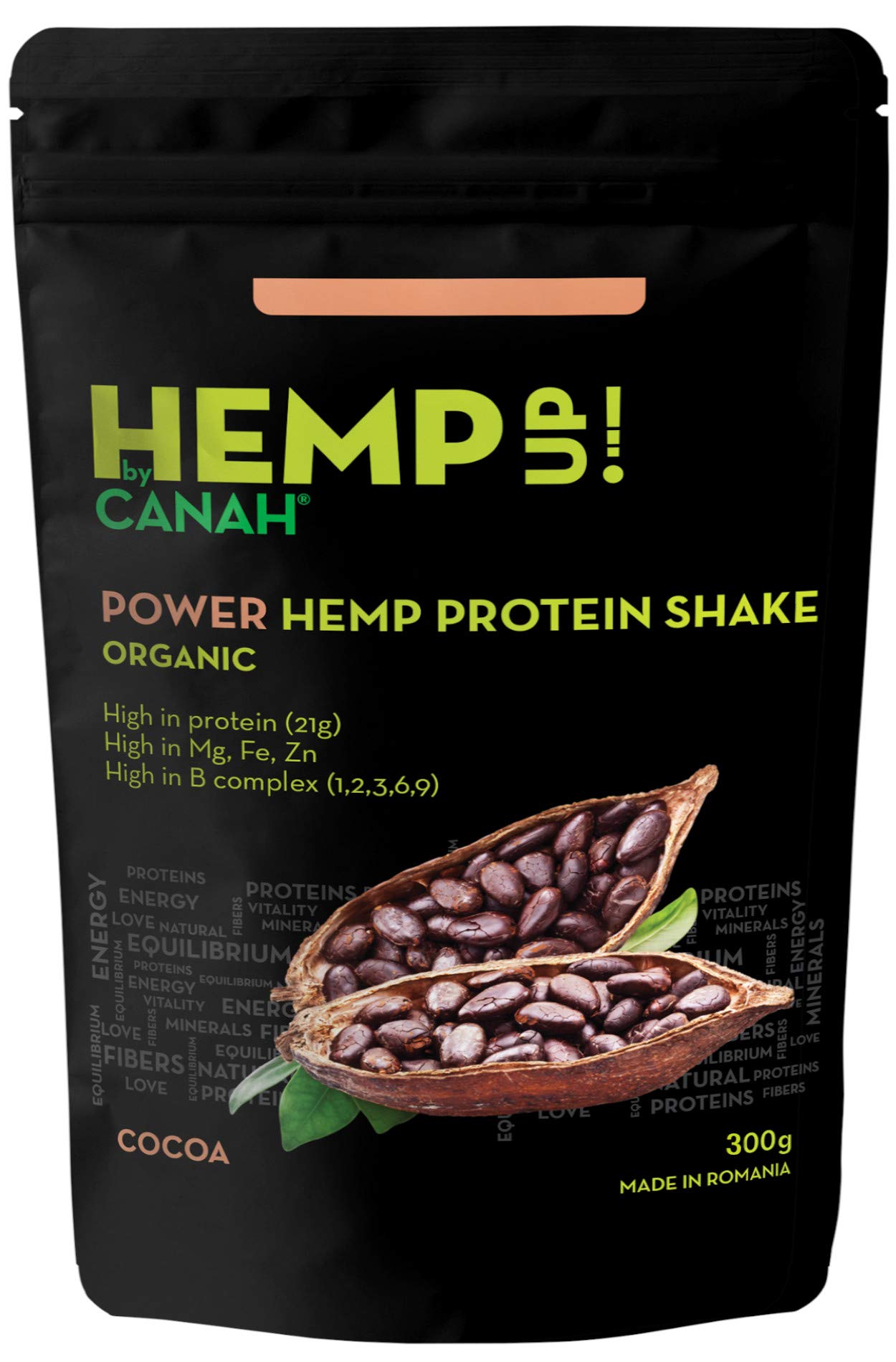 Canah Hemp Up Organic Protein Shake Powder – Muscle gain & Boost up Immune System, Gluten Free, Energy Booster, Healthy Hemp Powder (Cacao)