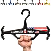 Tough Hook Multipurpose Heavy Duty Hanger, USA Made, Tactical Gear, 1 Black | USA made, anti-slip, 200 lb capacity, ideal for body armor, scuba, fitness vests, plastic piece