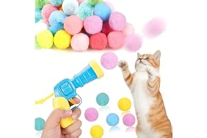 31Pcs Interactive Cat Toys Set, Cat Fetch Toy Gun with 30 Stuffed Plush Balls for Bored Indoor Adult Cats, Kitten Kitty Toys 