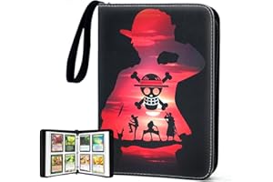 WEST TUNE 400 Pockets Trading Card Binder for One Piece Cards,Portable Waterproof Card Storage Bag with Removable Sleeves for Anime, Game and TCG Cards