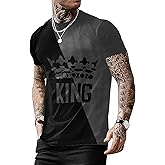 GORGLITTER Men's Designer Graphic T-Shirt Crewneck Short Sleeve Drippy Tee Top