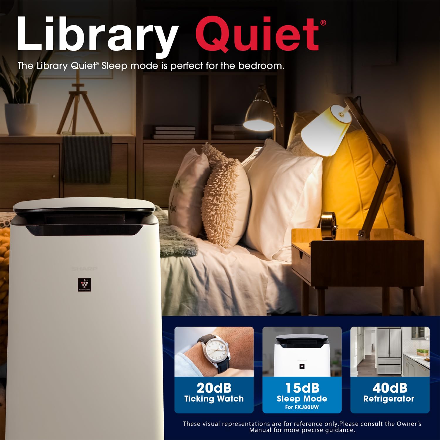 SHARP Smart Air Purifier Compatible w/Alexa. Plasmacluster Ion Technology and Triple Filtration, including True HEPA Filter. Covers up to 2,430 sq ft for XL Rooms, for Dust, Smoke & Pollen. FXJ80UW