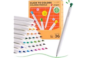 Jar Melo Mechanical Colored Pencils 36 Count, Erasable Oil-Based Pastel Pencils with Sharpener, Retractable 3mm Thick Color Leads, Drawing & Art Supplies for Kids 6-12, Artists Adults Coloring Books