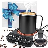 Coffee Mug Warmer & Mug Set, 30W Coffee Cup Warmer with 16oz Cup for Desk with Auto Shut Off, Timer Function, Smart Mug Heater for Heating Coffee, Tea, Candle, Beverage, Gifts