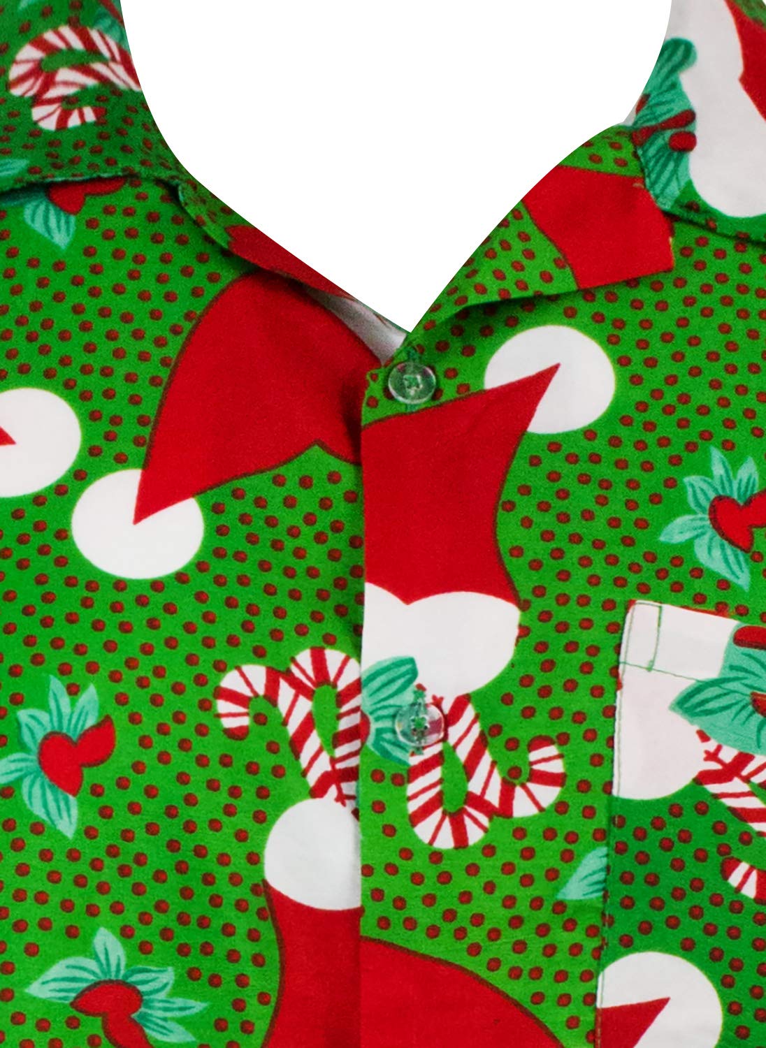 V.H.O. Funky Hawaiian Shirt Men Short-Sleeve Front-Pocket Christmas Designs - Image 4