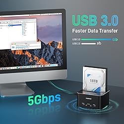 FIDECO Hard Drive Docking Station, USB 3.0 Aluminum