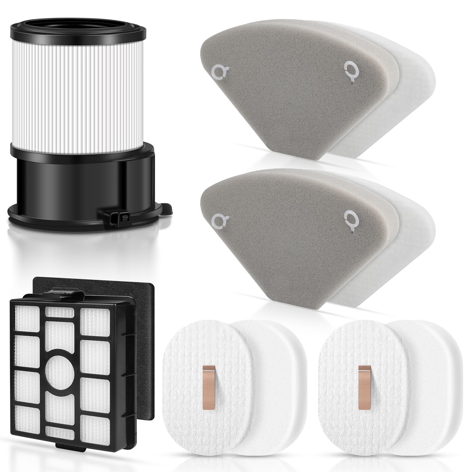 Photo 1 of 10 Pack HEPA Filters for Shark PowerDetect with Auto-Empty Cordless Vacuum IP3251 IP3251C, 1 Post-Motor Filter, 2 Pre-motor Foam and Felt Filters, 1 Dock HEPA Filter, 2 Dock Foam and Felt Filter