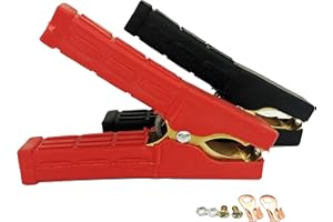 QKUDNGHY Jumper Cable Battery Clamps Crocodile Clamp Pure Copper 100A/800A/1500A Car Battery Charger Clamps Power Replacement Battery Alligator Clips Jumper Cables Clamp (100-500A)