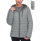 Little Donkey Andy Women's Packable Lightweight Puffer Jacket Hooded Windproof Winter Coat with Recycled Insulation