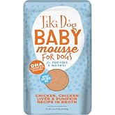 Tiki Dog Baby Mousse Wet Dog Food for Puppies, Chicken, 3 oz Pouch 12 Count | For puppies 5 weeks plus, high protein for muscle growth, real chicken and organ meats, smooth mousse texture, in a pouch