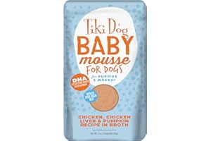 TIKI PETS Tiki Dog Aloha Petites Puppy, Chicken with Chicken Liver & Pumpkin, Grain Free Recipe with Protein, Mousse For Small Breed Dogs and All Life Stages, 3 oz. Pouch (12 Count)