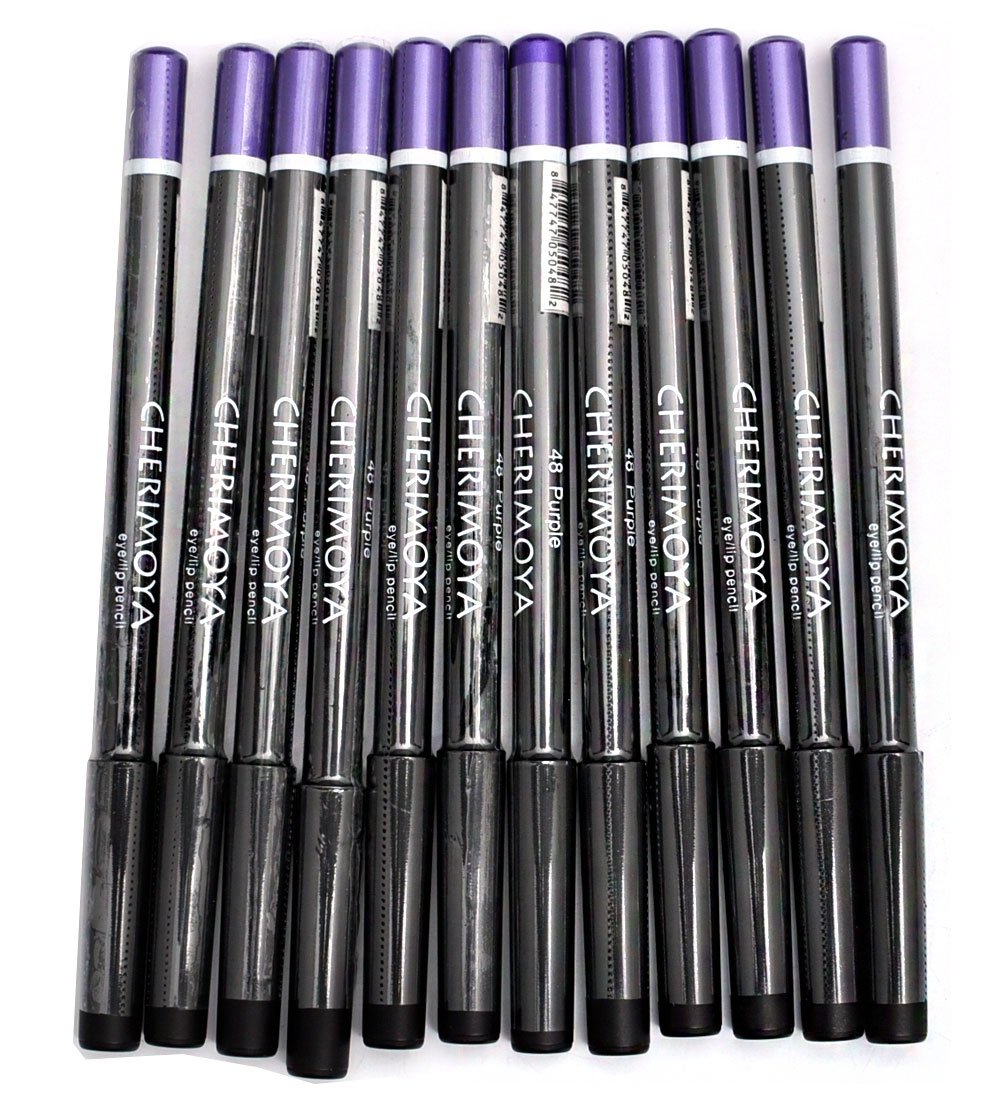 Makeup Cherimoya Eye & Lip Liner Pencil Purple 12 Pieces