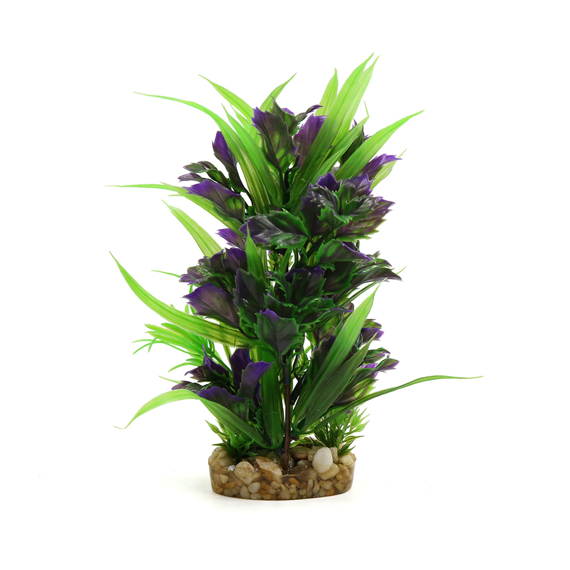 CAPASTEC Plastic Plant Ornament, Aquarium Plastic Plant Decorative Habitat Decor for Fish Tank, 4.33x 3.15x 7.87 (Purple Green)