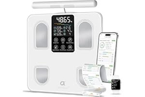arboleaf Scale Body Weight Body Fat, 8 Electrode Smart Bathroom Scale Digital, High Precision 50 Body Metrics Analyzer with R