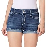 WallFlower Shorts for Women Luscious Curvy Bling Denim 4.5-Inch Mid-Rise Short- Clarke Bling, 16 Plus