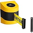 Crowd Control Warehouse - CCW Series WMB-230 Fixed Wall Mount Retractable Belt Barrier - 30 Foot, Caution Do Not Enter Belt with Yellow ABS Case