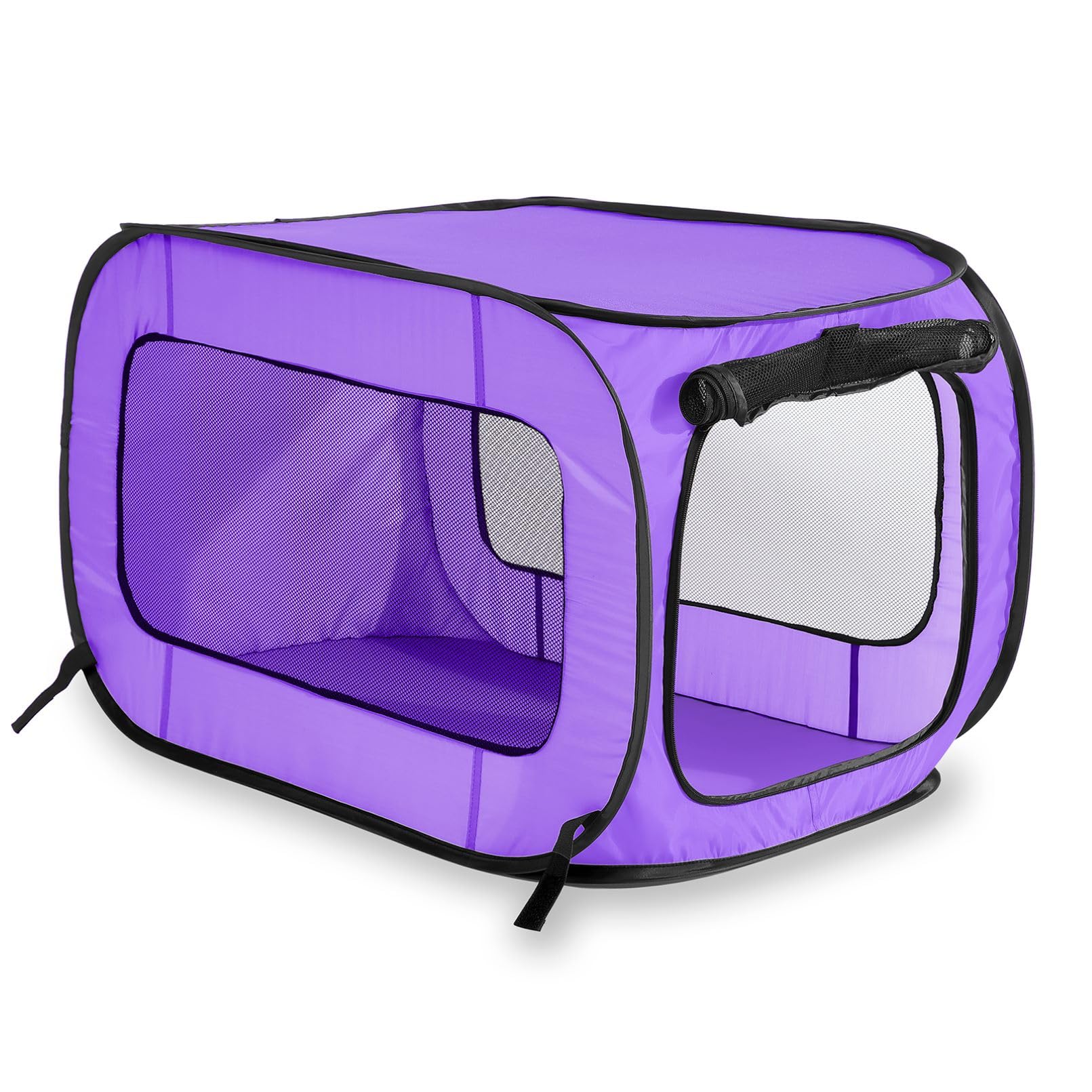 Beatrice Home Fashions Portable, Collapsible, Pop Up Travel Pet Kennel, 32.5" L x 19" W x 18" H, Purple