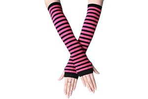 DOOVID Women Long Arm Warmers Fingerless Gloves Arm Warmer Winter Knit Thumb Hole Gloves
