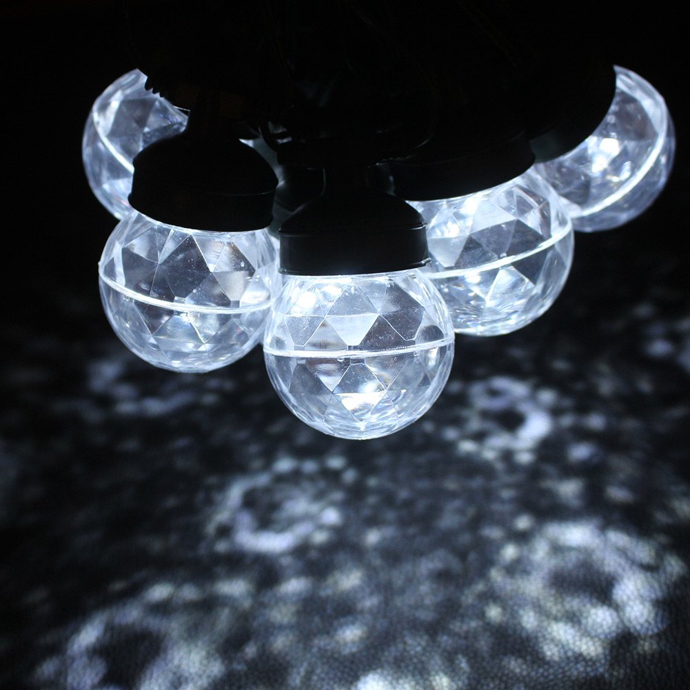 Acrato - Ghirlanda luminosa LED, proiettore a energia solare USB, 7 m, 8 luci LED, da esterno, impermeabile, con pannello solare, per la decorazione di finestra, camera, giardino, Natale, feste, compleanni, multicolore