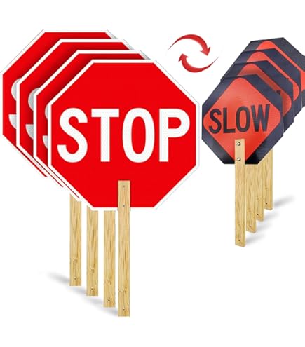 Amazon.com: STOP-SLOW Paddle Sign - 18x18 .040 Aluminum - 2-Sided