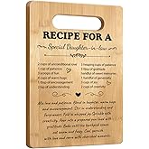 ELMCH Daughter in Law Gifts Cutting Boards for Kitchen, Daughter in Law Gifts for Mother's Day Birthday Chopping Board, Recipe for a Special Kitchen Decor Board