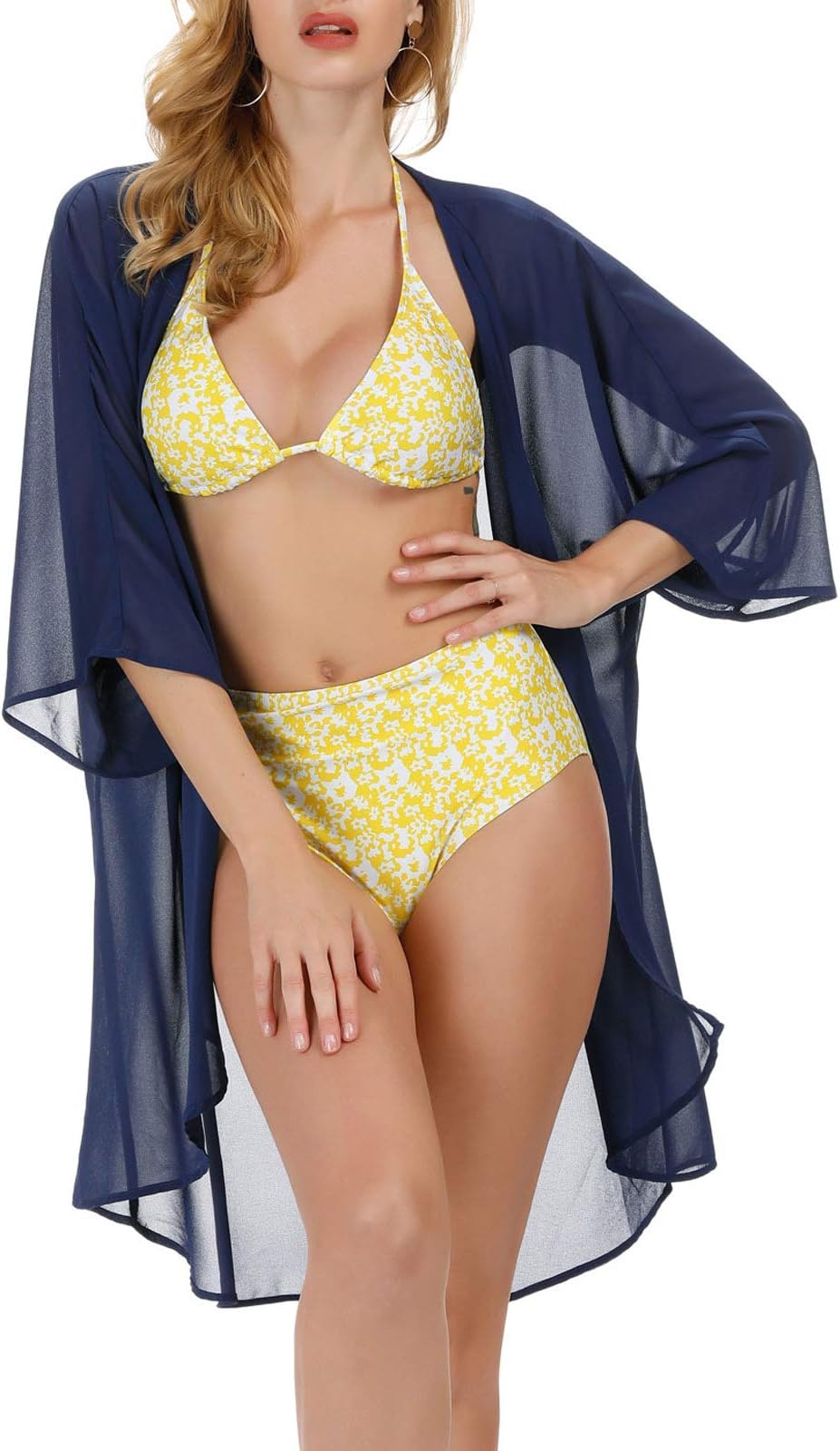 Kate KasinWomen's Chiffon Loose Kimono Cardigan Swimsuit Cover Ups Bikini Beachwear
