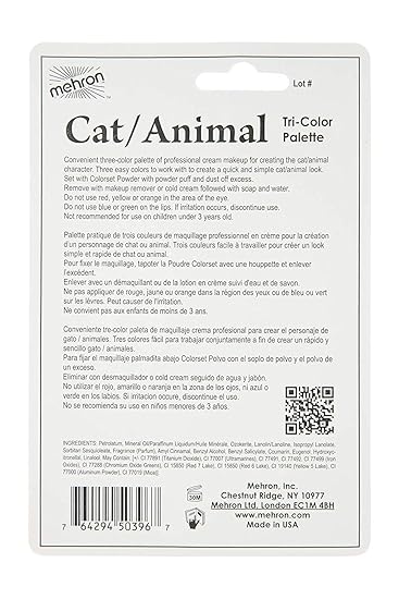 Amazon Com Mehron Makeup Tri Color Halloween Makeup Palette Cat Animal Makeup Sets Beauty