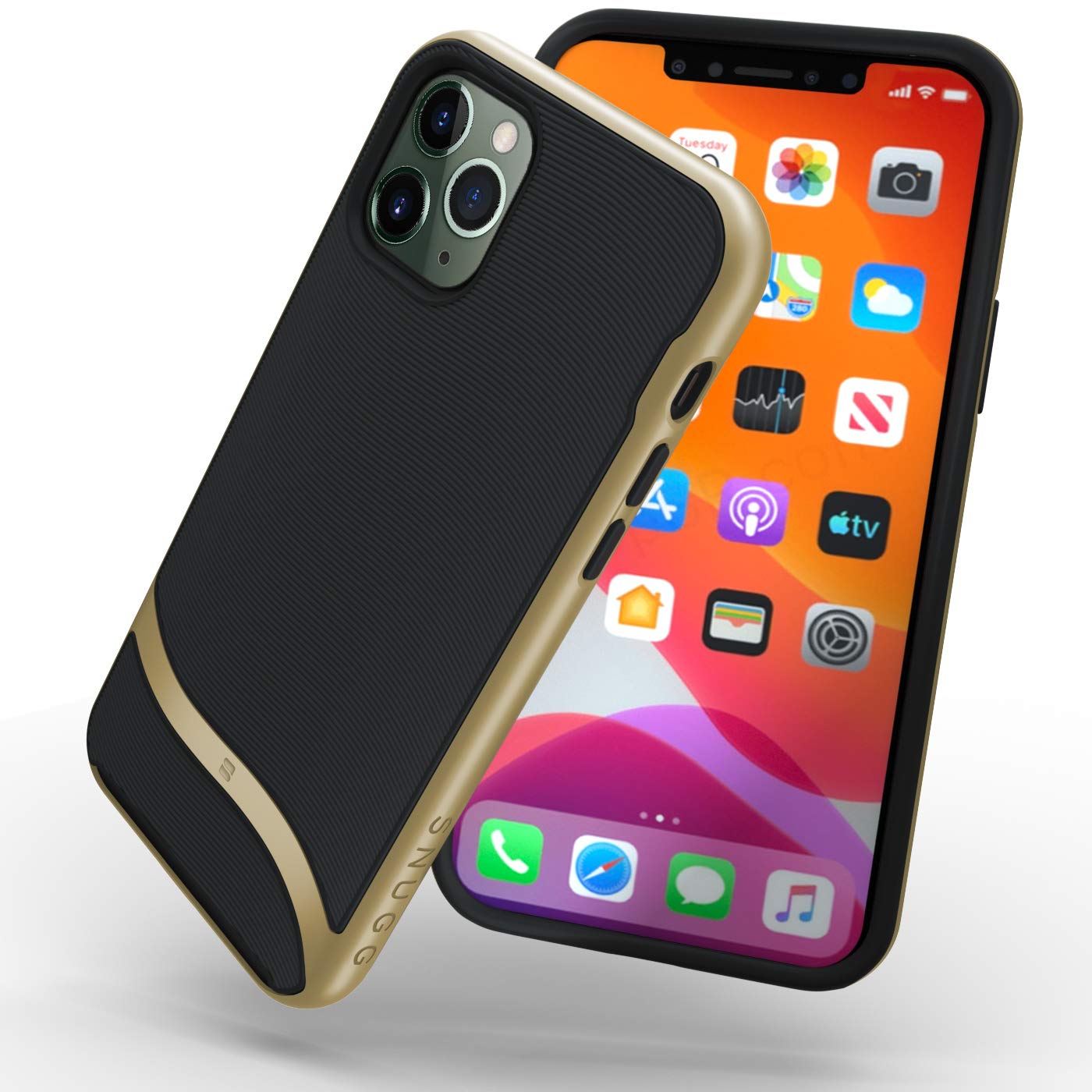Snugg iPhone 11 Pro (2019) Case - Slim Cover Protective Pulse Series Silicone Shockproof - Gold