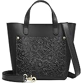S-ZONE Leather Mini Crossbody Tote Bag Satchel Top-Handle Handbags Shoulder Purses with Inner Pouch